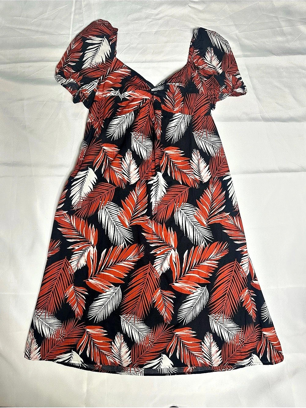 J.Crew PT4388 Floral Mini Dress in Black & Red Size 16 NWT